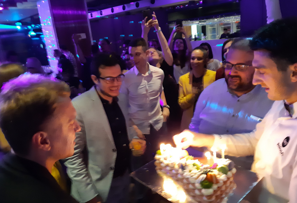 Celebrating IBORN's milestone with a birthday cake