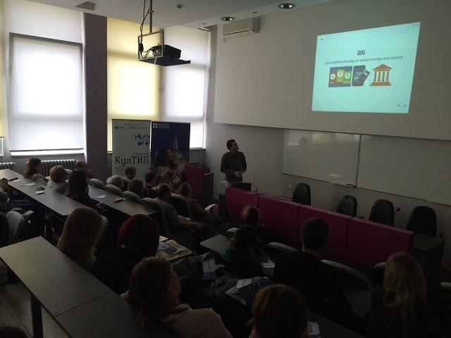 Mihail Dimitrovski having a presentation at Kultip. 